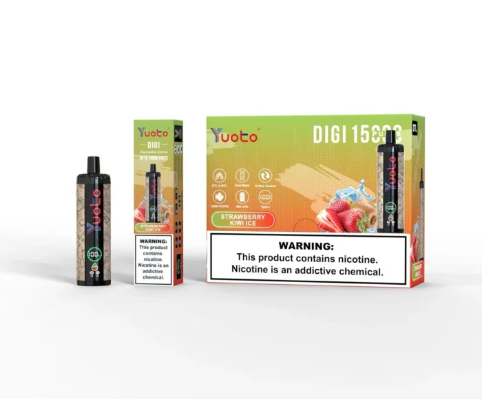 Yuoto Digi 15,000 Puffs Disposable Vape Strawberry Kiwi ICe