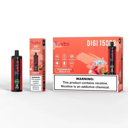 Yuoto Digi 15,000 Puffs Disposable Vape Strawberry Peach Ice